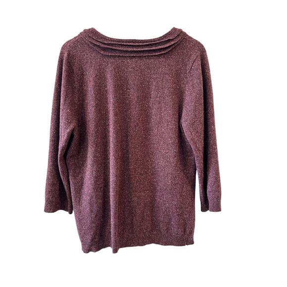 J.Jill Cardigan Silk Wool Blend Button Front Size L Fall Winter Preppy - Picture 5 of 7